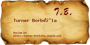Turner Borbála névjegykártya